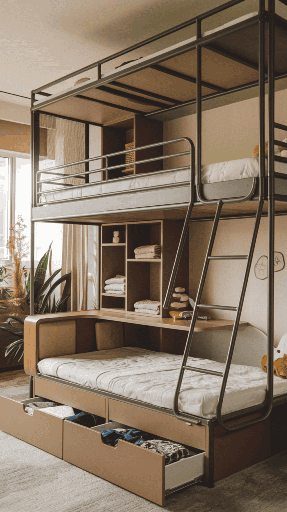 Space-saving bunk beds