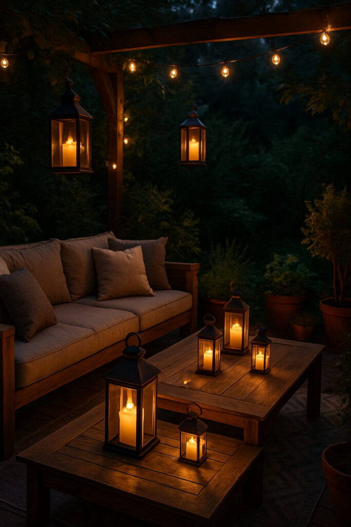 candle lanterns to up the patio romance