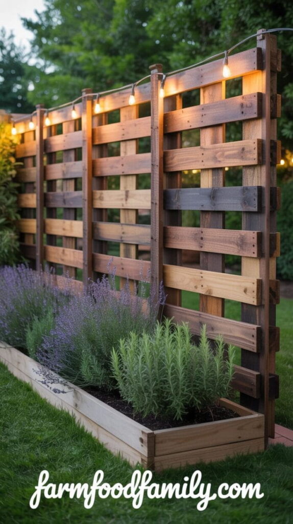 Rustic Vertical Pallet Privacy Screen
