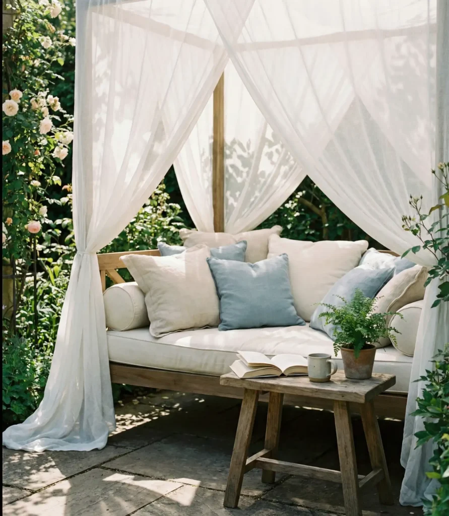 Backyard daybed setup