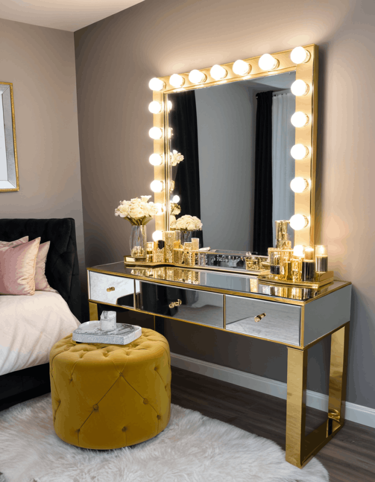 Makeup Vanity with LED Mirror