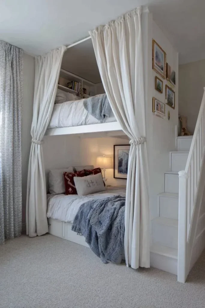 Space-saving loft bed enclosure
