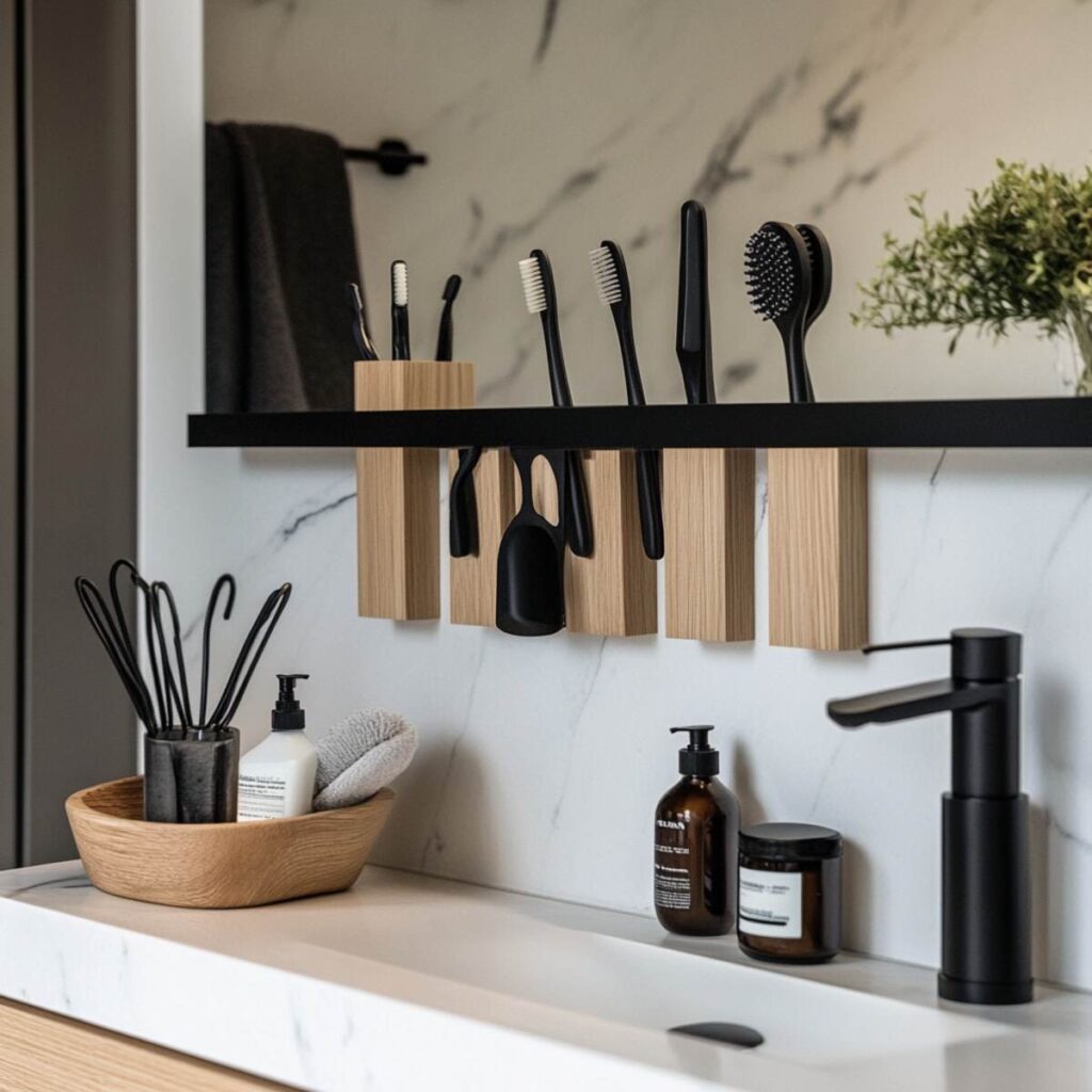 Magnetic tool holder strip
