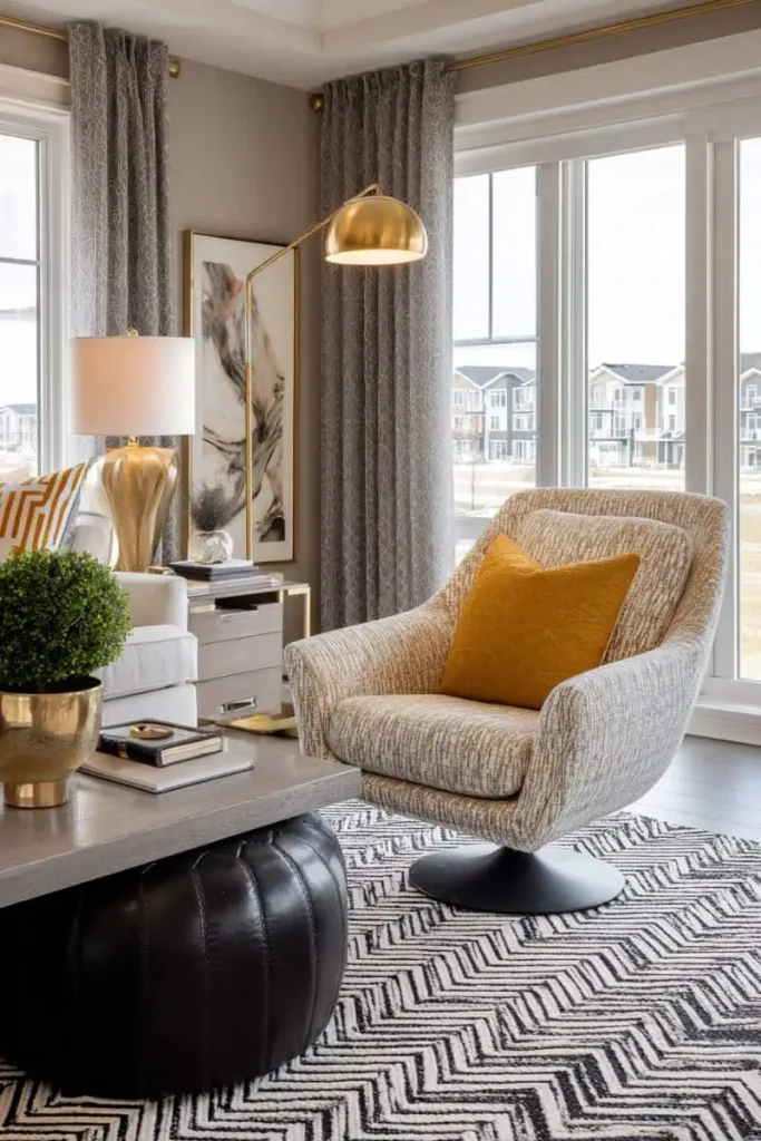 Mid-century inspired living room