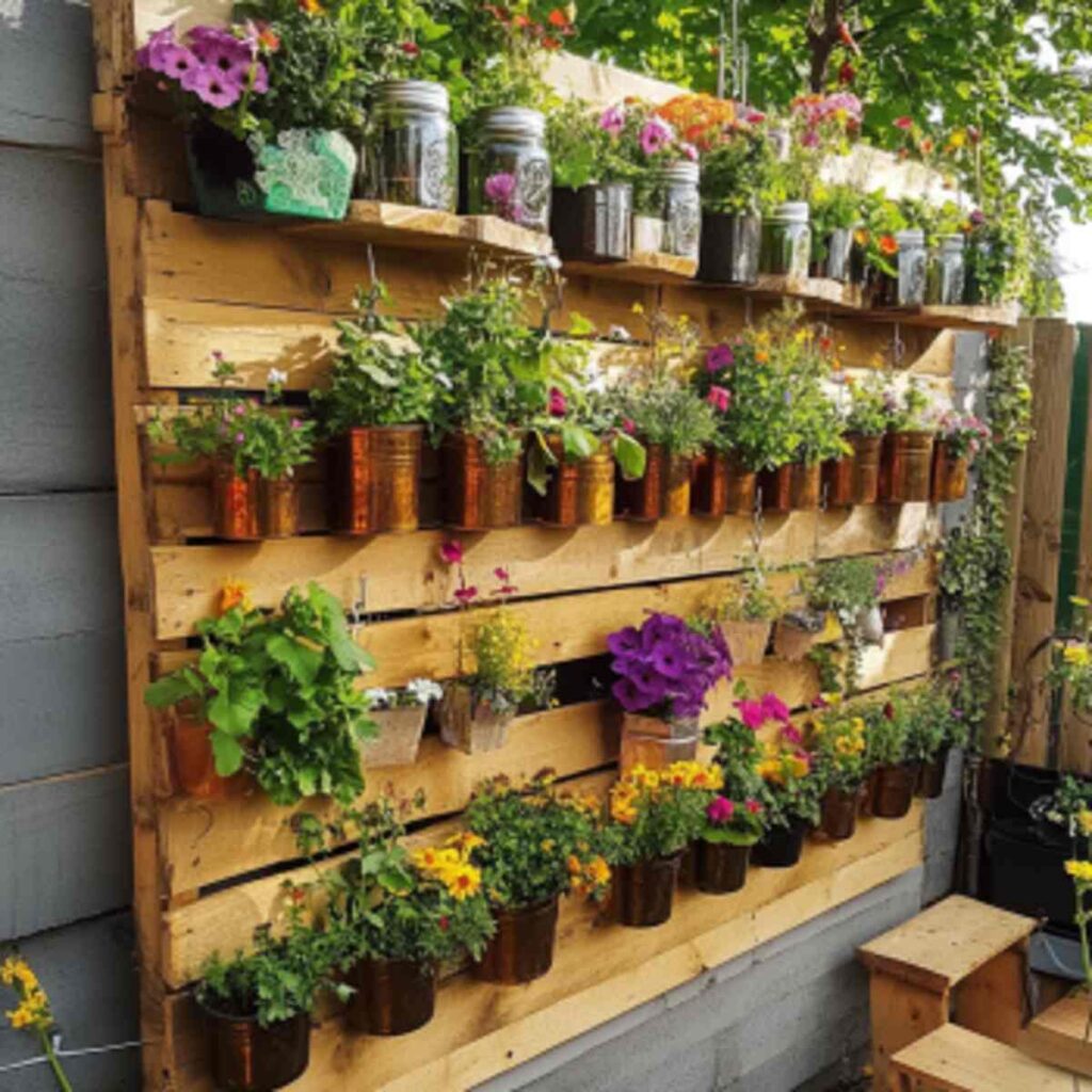 Hanging Mason Jar Herb Wall