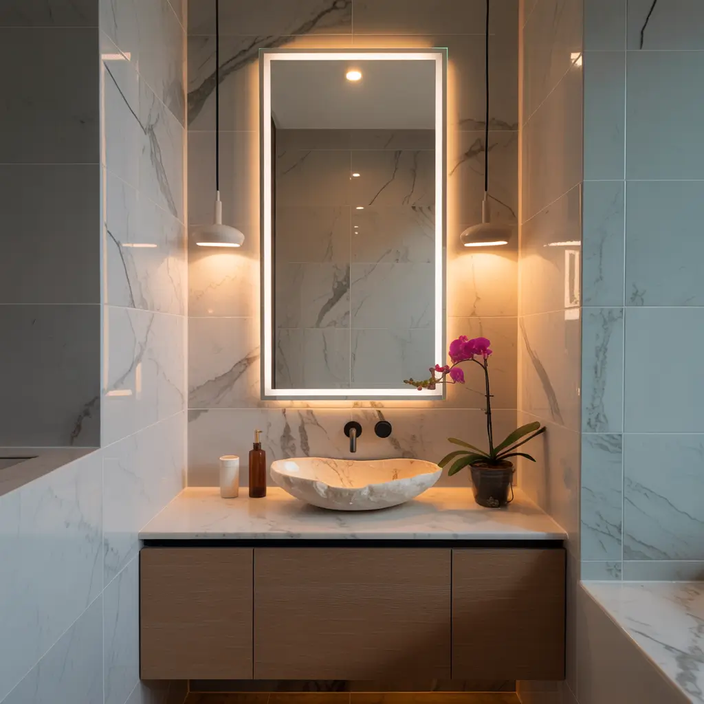 High-end lighting ideas for small bathrooms