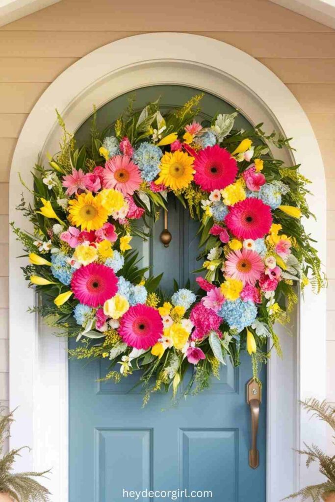 10 Modern Minimalist Summer Porch Styling Summer Floral Wreath