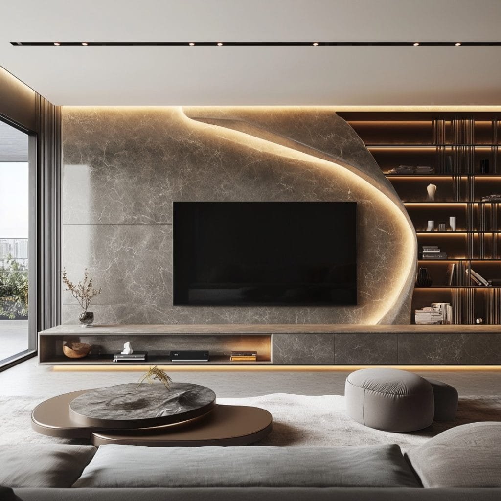 7 TV Wall Design Ideas For a Luxury Modern Home Transformation Curved TV Wall Design Ideas