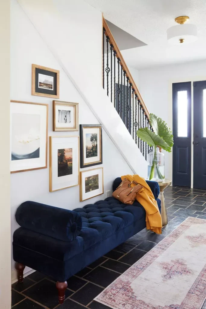 7 Small Hallway Decor Ideas for Narrow Spaces Modern hallway bench