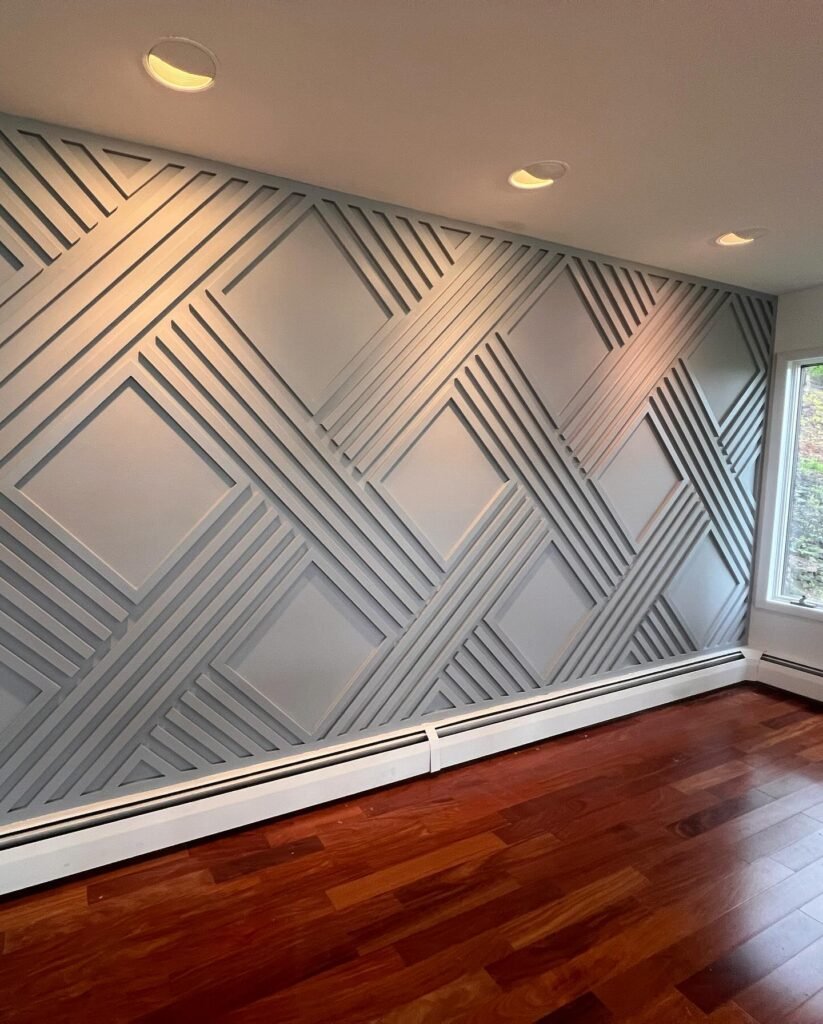 Soft Gray Geometric Layered Wall Decor