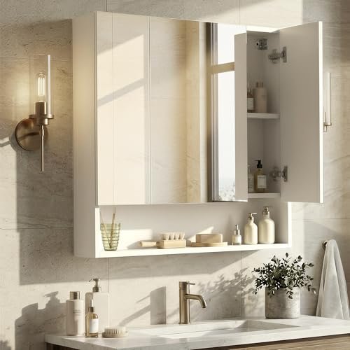 6 Bathroom Inspiration Fresh Ideas to Bring New Life to an Outdated Setup Mirrored Medicine Cabinet