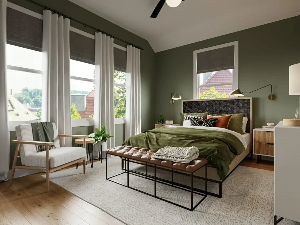 7 Modern Bedroom Paint Ideas To Instantly Elevate Your Space Olive Green Decor Ideas
