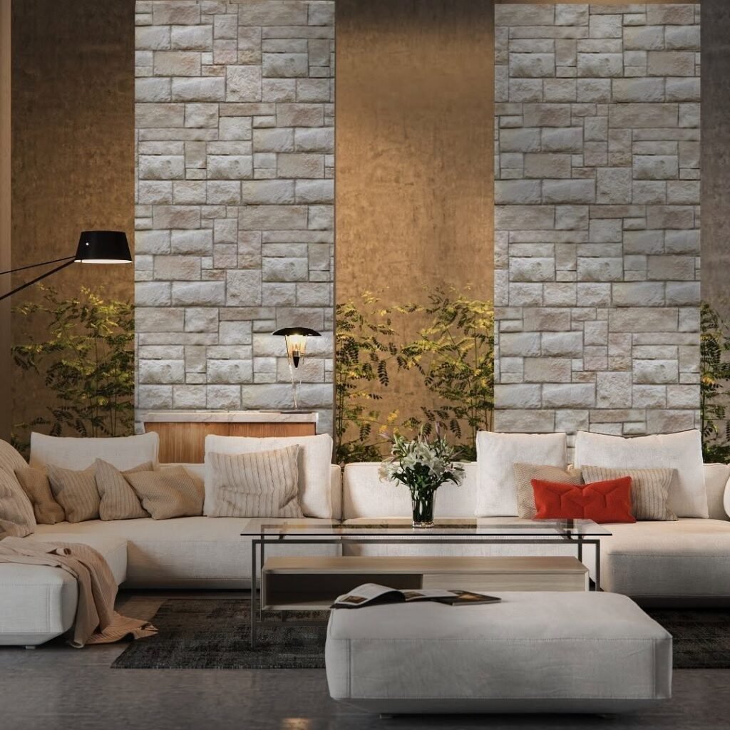 Contemporary Stone Accent Pillars