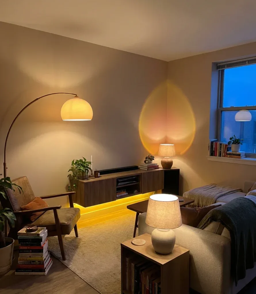 6 Apartment Living Room Inspiration You'll Want To Copy Instantly Warm Ambient Lighting