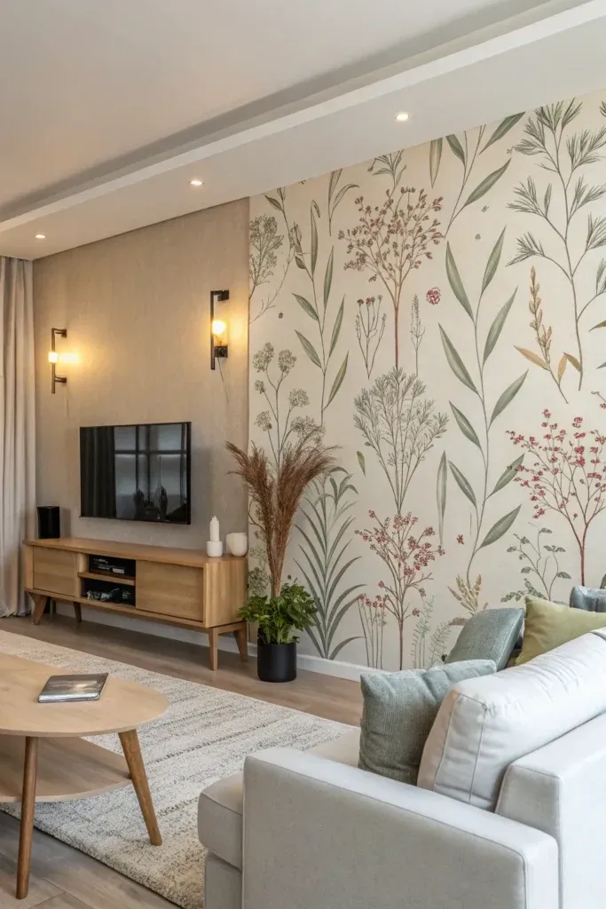 6 Living Room Wallpaper Ideas to Instantly Upgrade Your Home in 2026 Modern Botanical Wallpaper Ideas for Living Rooms