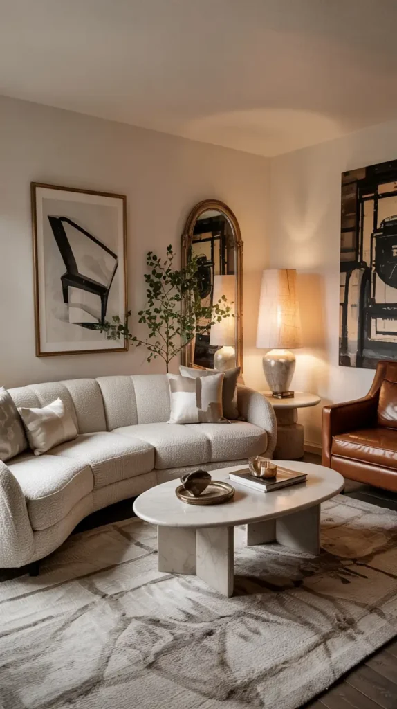 Modern Curved Couch Decorating Ideas