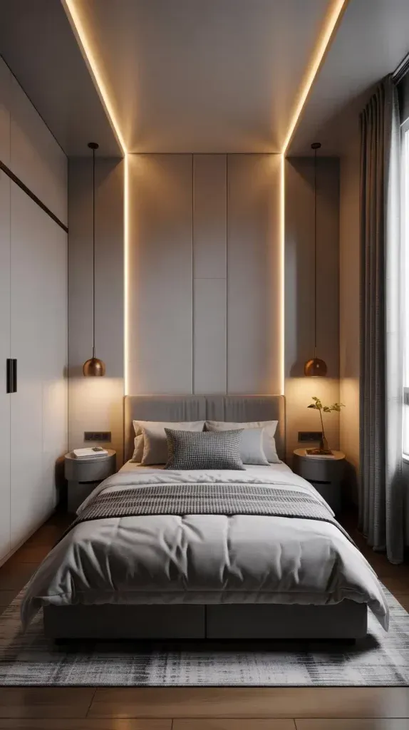 7 Small Apartment Bedroom Ideas with Storage Elevate Styling for Compact Living Bedroom Lighting Ideas