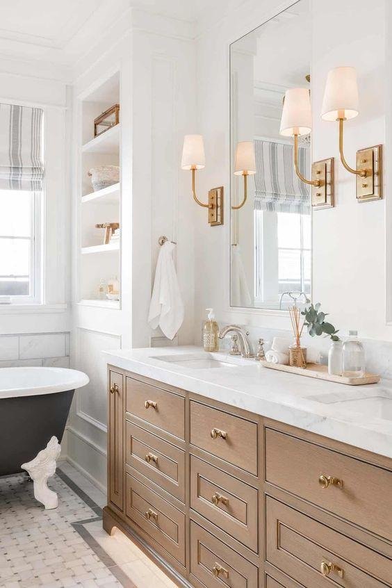 8 Bathroom Decor Ideas with Minimalist Styling for a Clean, Modern Look Mixed Metal Finishes Interior Design Ideas