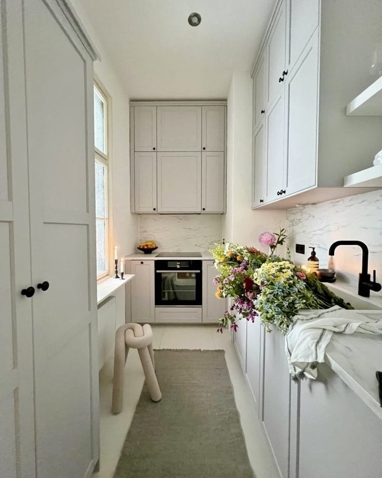 11 Modern Kitchen Decor Ideas For Small Spaces in 2026 serene and slender with soft flowers