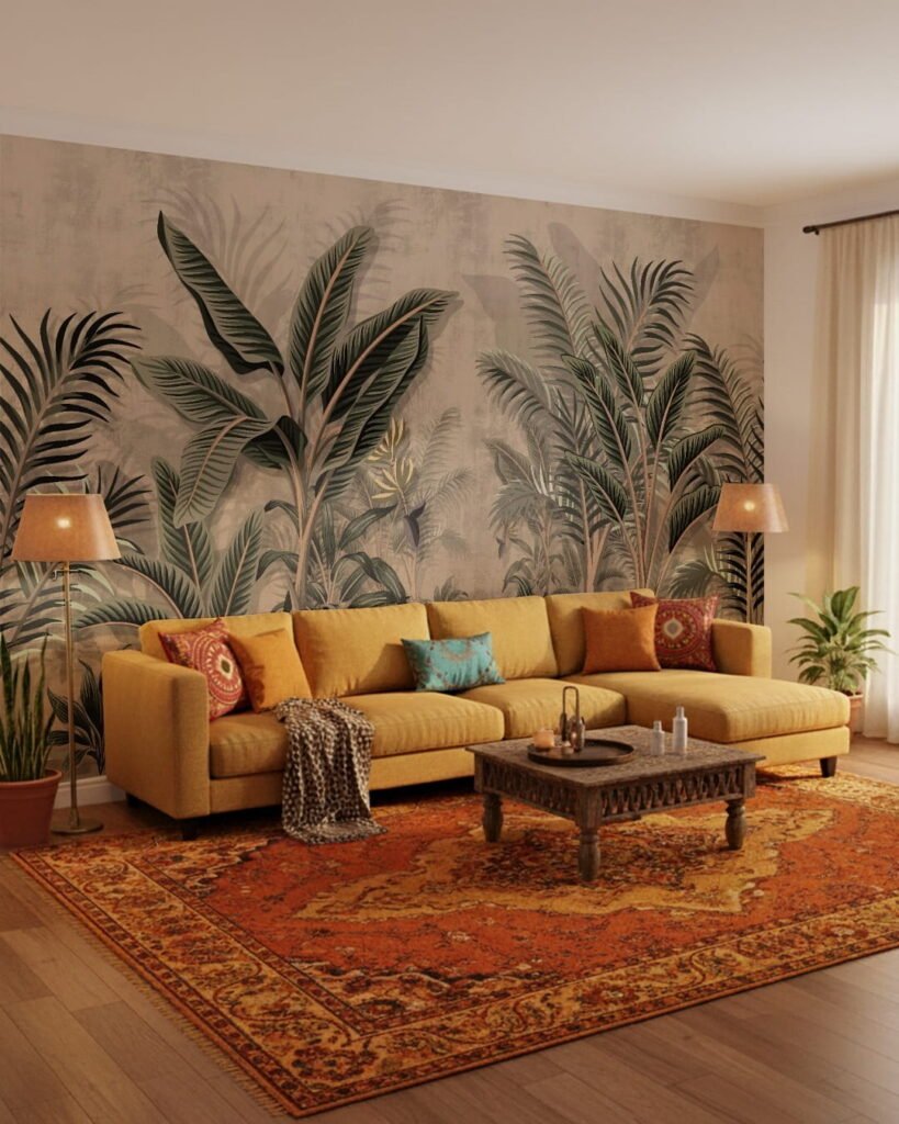 6 Living Room Wallpaper Ideas to Instantly Upgrade Your Home in 2026 Tropical Wall Mural