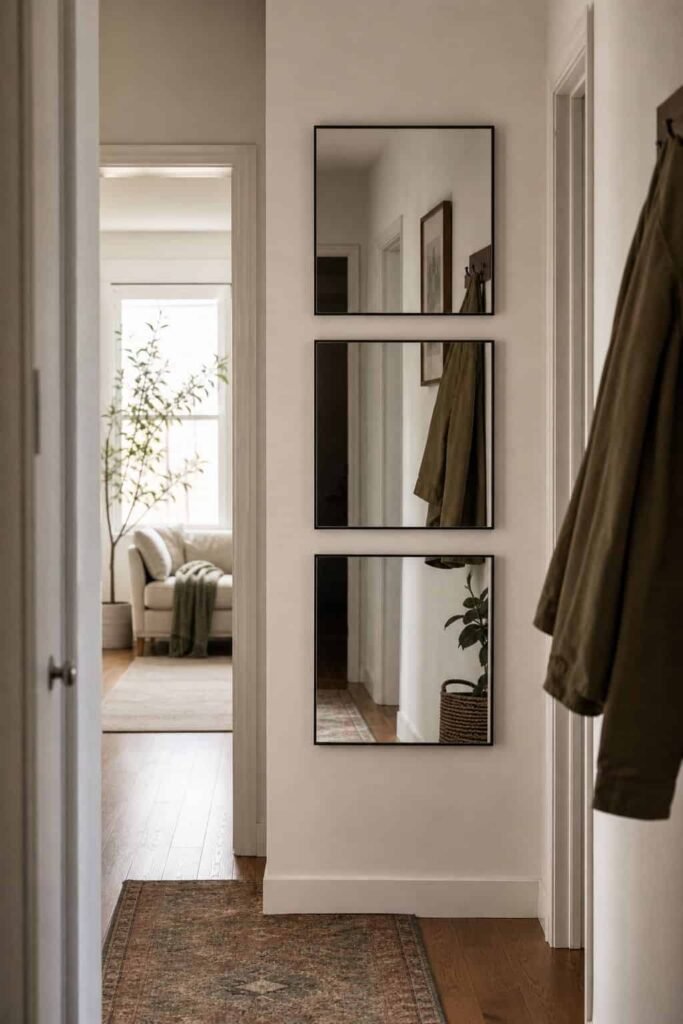 11 Mirror Styling Ideas to Maximize Narrow Hallways Square Mirrors
